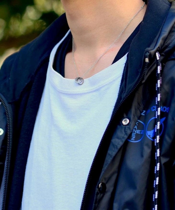 ネックレス メンズ ナチュラル ダブルリング ステンレス LH-03NE0055 【ネコポス】 ネックレス メンズ ナチュラル ダブルリング ステンレス LH-03NE0055 【ネコポス】