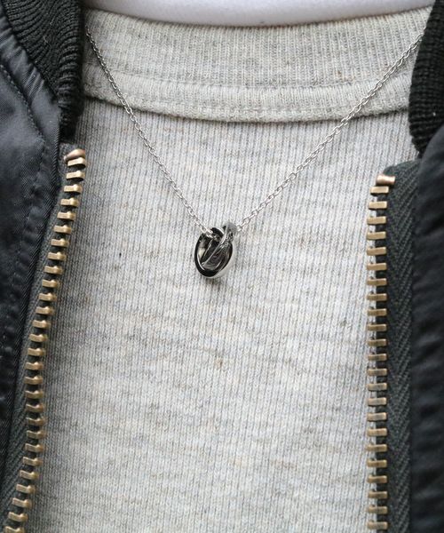 ネックレス メンズ ナチュラル ダブルリング ステンレス LH-03NE0055 【ネコポス】 ネックレス メンズ ナチュラル ダブルリング ステンレス LH-03NE0055 【ネコポス】