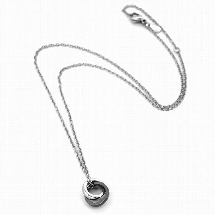 ネックレス メンズ ナチュラル ダブルリング ステンレス LH-03NE0055 【ネコポス】 ネックレス メンズ ナチュラル ダブルリング ステンレス LH-03NE0055 【ネコポス】