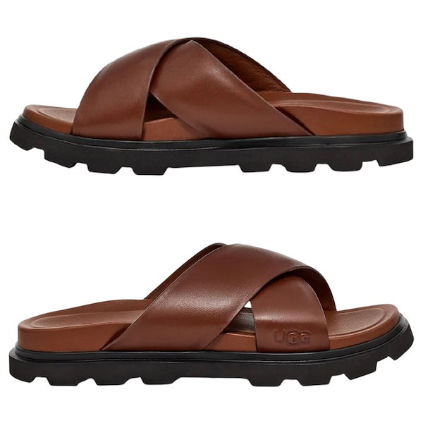 Qoo10] UGG UGG サンダル スライド レザー 本革