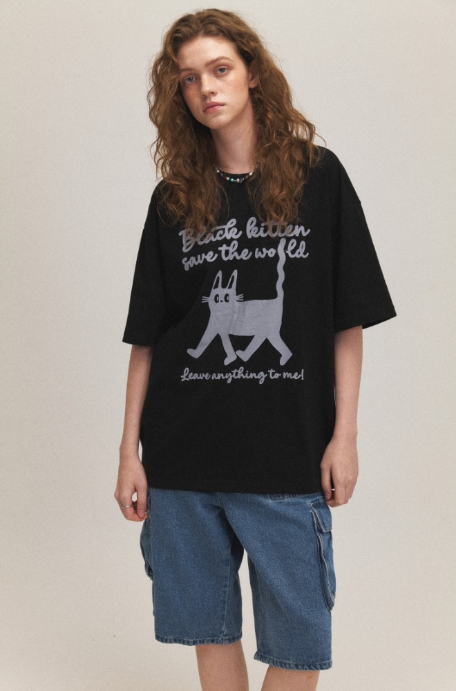【CPGN STUDIO】24SS★ Black Kittens Short Sleeve Tee CPGN STUDIO】 Black Kittens Short Sleeve Tee