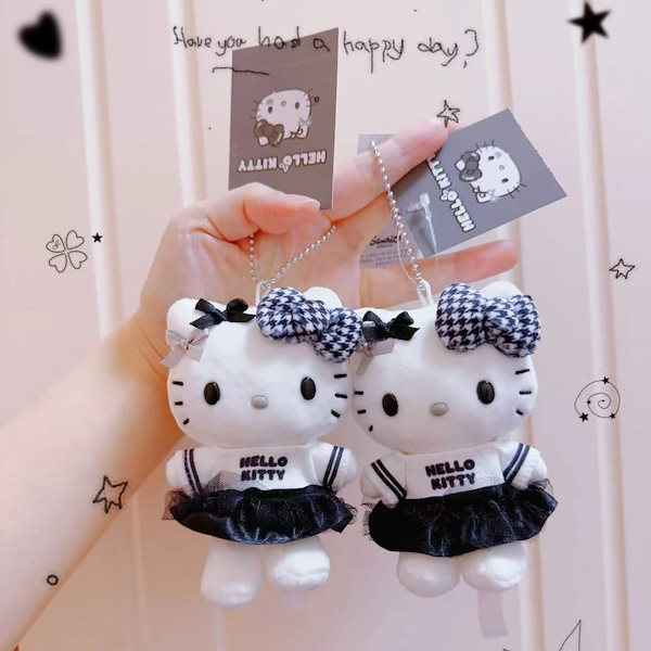 ハローキティ ぬいぐるみ・キーホルダーセット USJ ハローキティ マスコット付きチャーム 3個セット お土産 グッズ お
