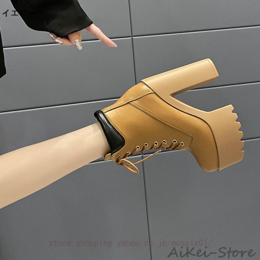 厚底 ショートブーツ 太ヒール 編み上げブーツ レースアップ 袴ブーツ 卒業式 衣装 ブーツ ハイヒール レディース 黒 白 ショートブーティー レディース 秋冬
