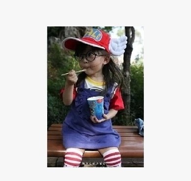 ドクタースランプ アラレちゃん コスプレハロウィン 仮装 5点 140cm Dr.スランプ アラレちゃん コスプレ ハロウィン 学園祭 仮装 Mサイズ