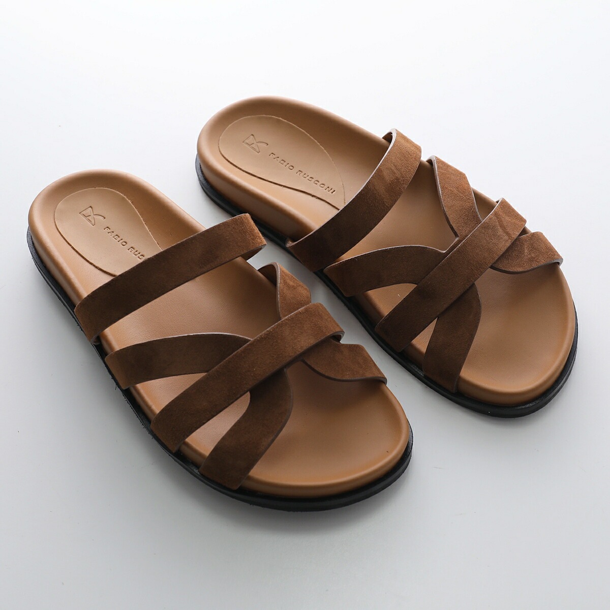FABIO RUSCONI ファビオルスコーニ サンダル BKM2627 CAMOSCIO レディース レザー スウェード フラット シューズ 靴 カラー2色 【mega】