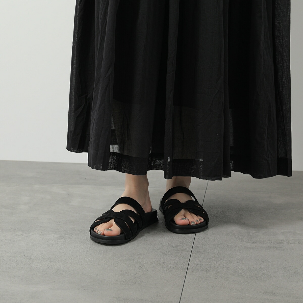 FABIO RUSCONI ファビオルスコーニ サンダル BKM2627 CAMOSCIO レディース レザー スウェード フラット シューズ 靴 カラー2色 【mega】