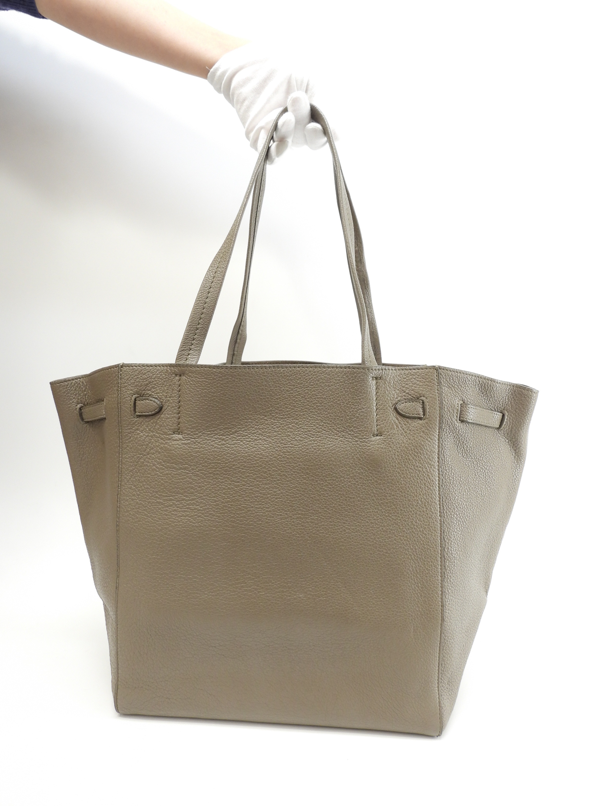 カバファントム スモール レザー灰 トートバッグ ショッピングバッグ 美品@S-LA-3155 カバファントム スモール レザー灰 トートバッグ ショッピングバッグ 美品@S-LA-3155