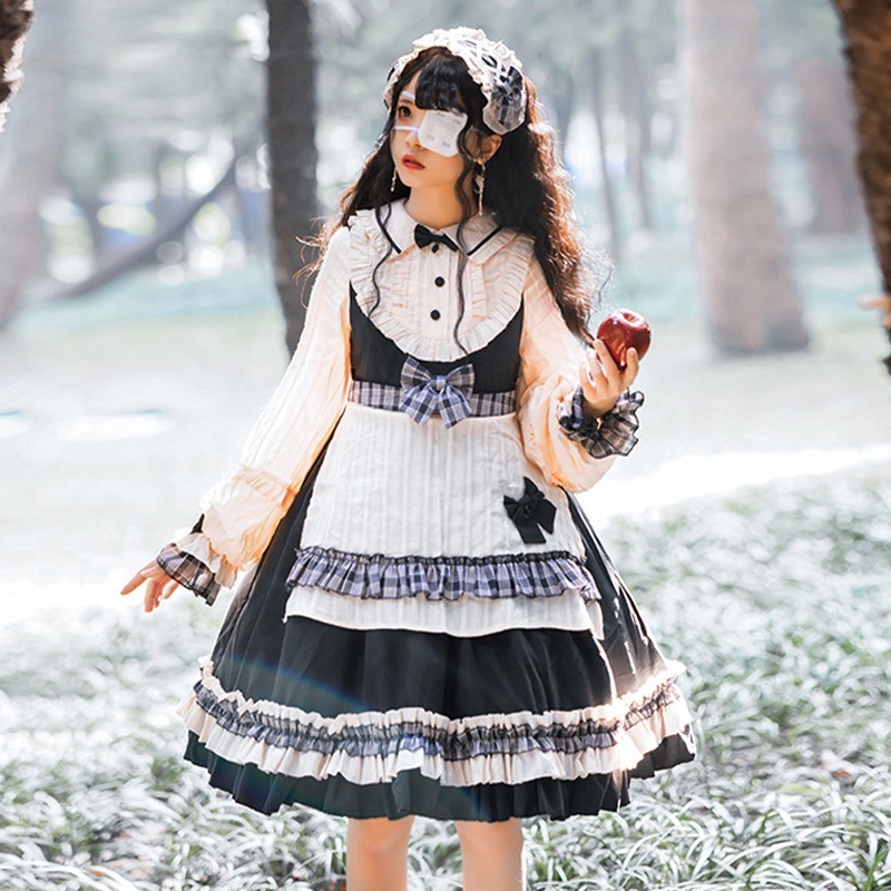 大好き ロリータ キョンシー服 日常 コスチューム かわいい 長袖 ワンピース ワンピース Size ｌ Kalaxpress Com