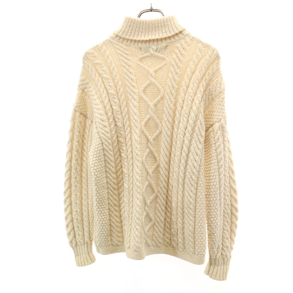GUERNSEY WOOLLENS ガンジーウーレンズ イギリス製 ウール 長袖 タートルネック ニット M アイボリー セーター メンズ 古着 GUERNSEY WOOLLENS ガンジーウーレンズ イギリス製 ウール 長袖 タートルネック ニット M アイボリー セーター メンズ 古着