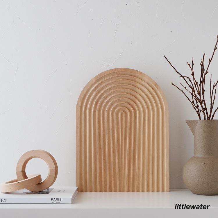 ウッドトレイ トレー アーチ ウェーブ型 ナチュラル 木 木製 オブジェ ディスプレイ インテリア 韓国インテリア 雑貨 新生活