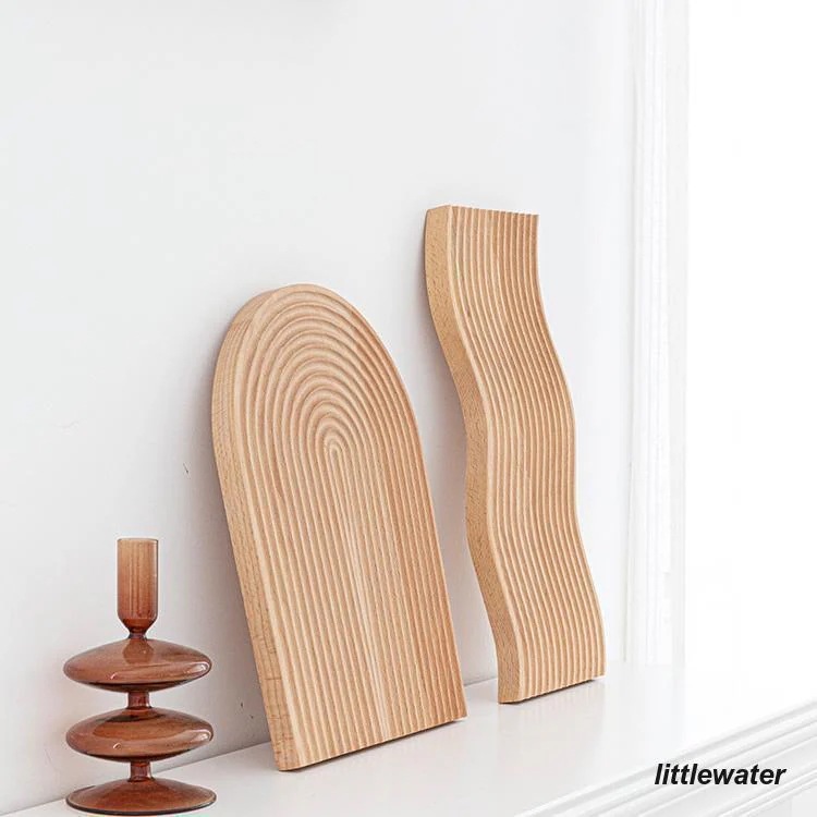 ウッドトレイ トレー アーチ ウェーブ型 ナチュラル 木 木製 オブジェ ディスプレイ インテリア 韓国インテリア 雑貨 新生活