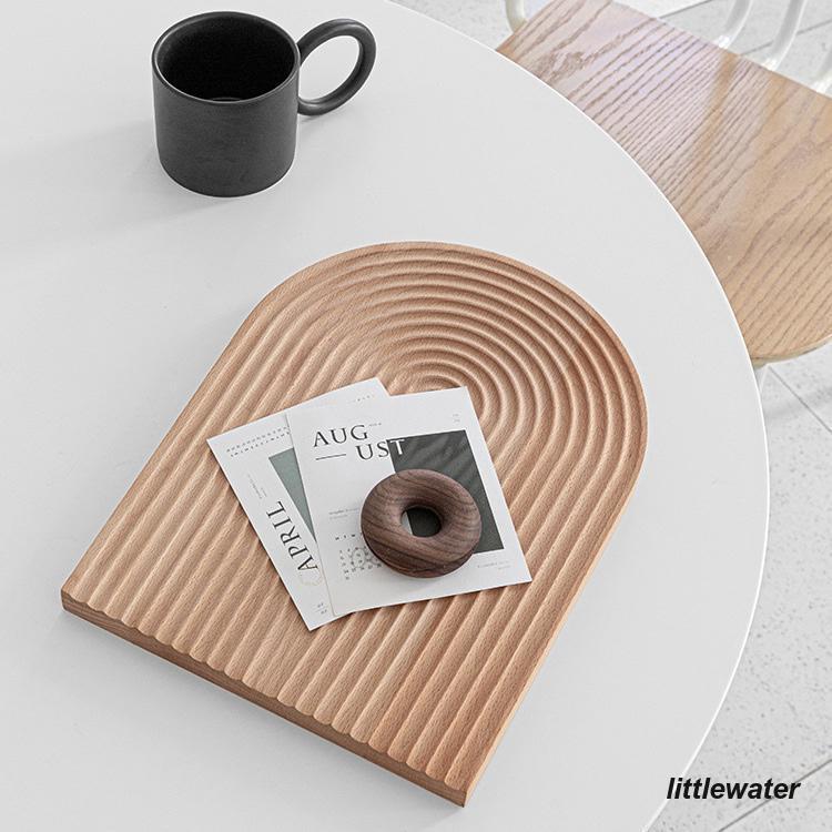 ウッドトレイ トレー アーチ ウェーブ型 ナチュラル 木 木製 オブジェ ディスプレイ インテリア 韓国インテリア 雑貨 新生活