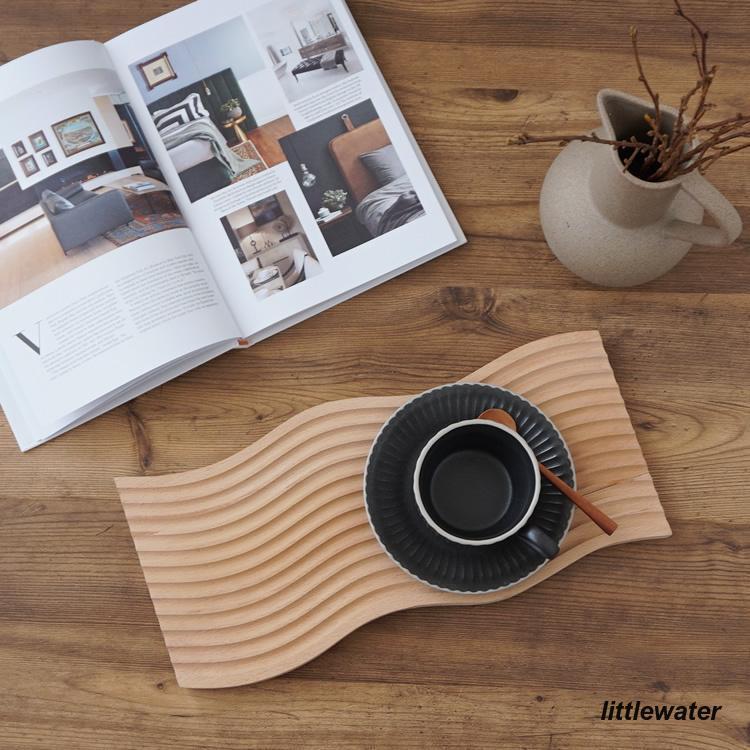 ウッドトレイ トレー アーチ ウェーブ型 ナチュラル 木 木製 オブジェ ディスプレイ インテリア 韓国インテリア 雑貨 新生活