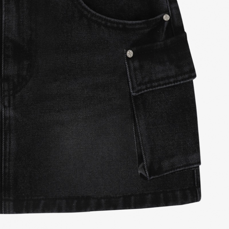 シティブリーズカーゴデニムミニスカートブラック シティブリーズカーゴデニムミニスカートブラック