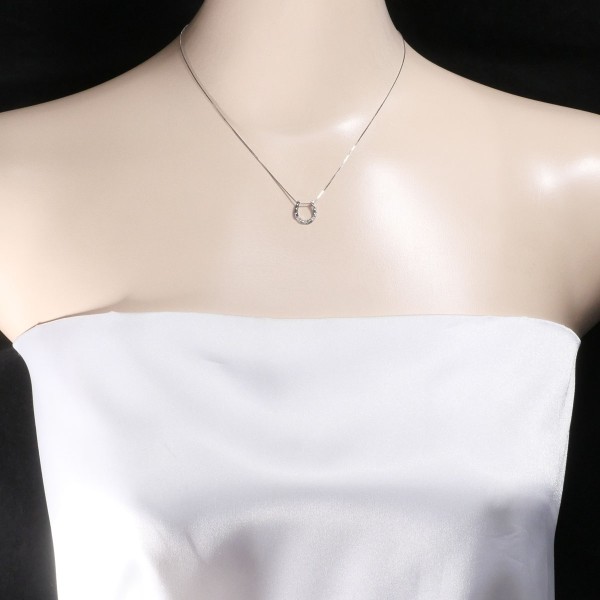 K10 10金 WG ホワイトゴールド ネックレス ダイヤ 0.01 約40cm ジュエリー 中古