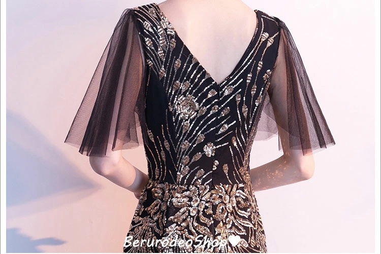 マーメイドドレス ブラック スパンコール キレイめ イブニングドレス ロングドレス 黒 パーティードレス タイトドレス タイトドレス ブルー Vネック セクシー 30代 40代