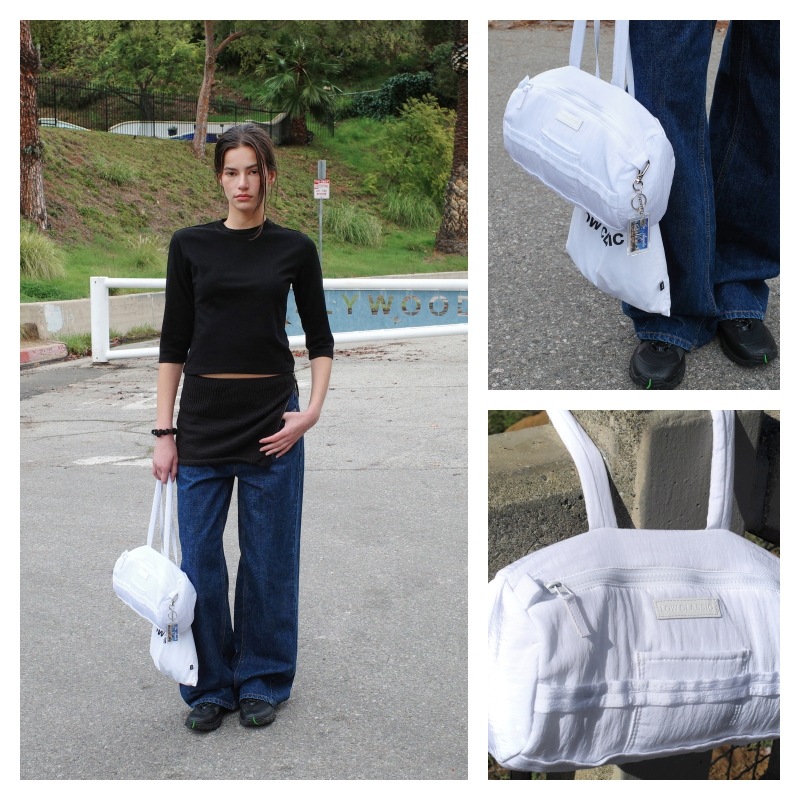 【LOW CLASSIC】 PADDED NYLON BAG : WHITE