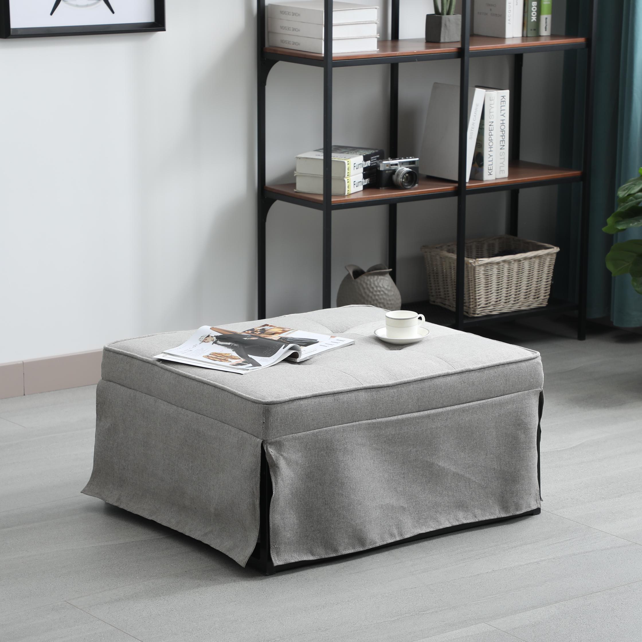 【大好評！最安値挑戦!】1人掛け ソファ 折りたたみソファ リクライニングソファ 3WAY コンパクト オードマンGG2907 Beige FabricG7