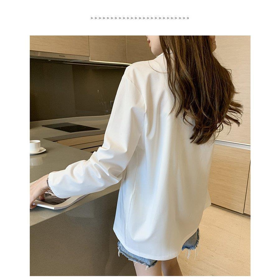 【急速出荷 2025年新作】スーツジャケット レディース 秋新作 長袖ブレザー 白 薄手スーツ 40代 カジュアル テーラードジャケット ゆったり UVカット 通勤 オシャレ30代 50代