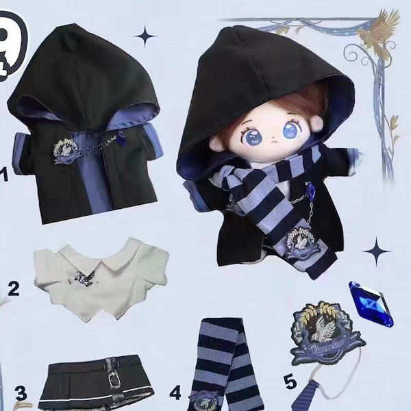 海外 20CM ぬいぐるみ服 着せ替え ハリー・ポッター セット ぬいぐるみ用 20cm ぬい服 ハリーポッター 5点セット 衣装