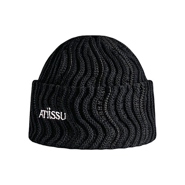 【Atiissu】25SS beanies ★韓国大人気★ ATIISSU ブラック ニット帽 Atiissu】25SS beanies ☆韓国大人気