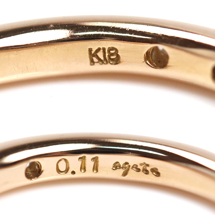 agete アガット K18PG ピンクゴールド ダイヤ リング・指輪 ダイヤモンド0.11ct 9号 3.4g レディース 中古 agete アガット K18PG ピンクゴールド ダイヤ リング・指輪 ダイヤモンド0.11ct 9号 3.4g レディース 中古