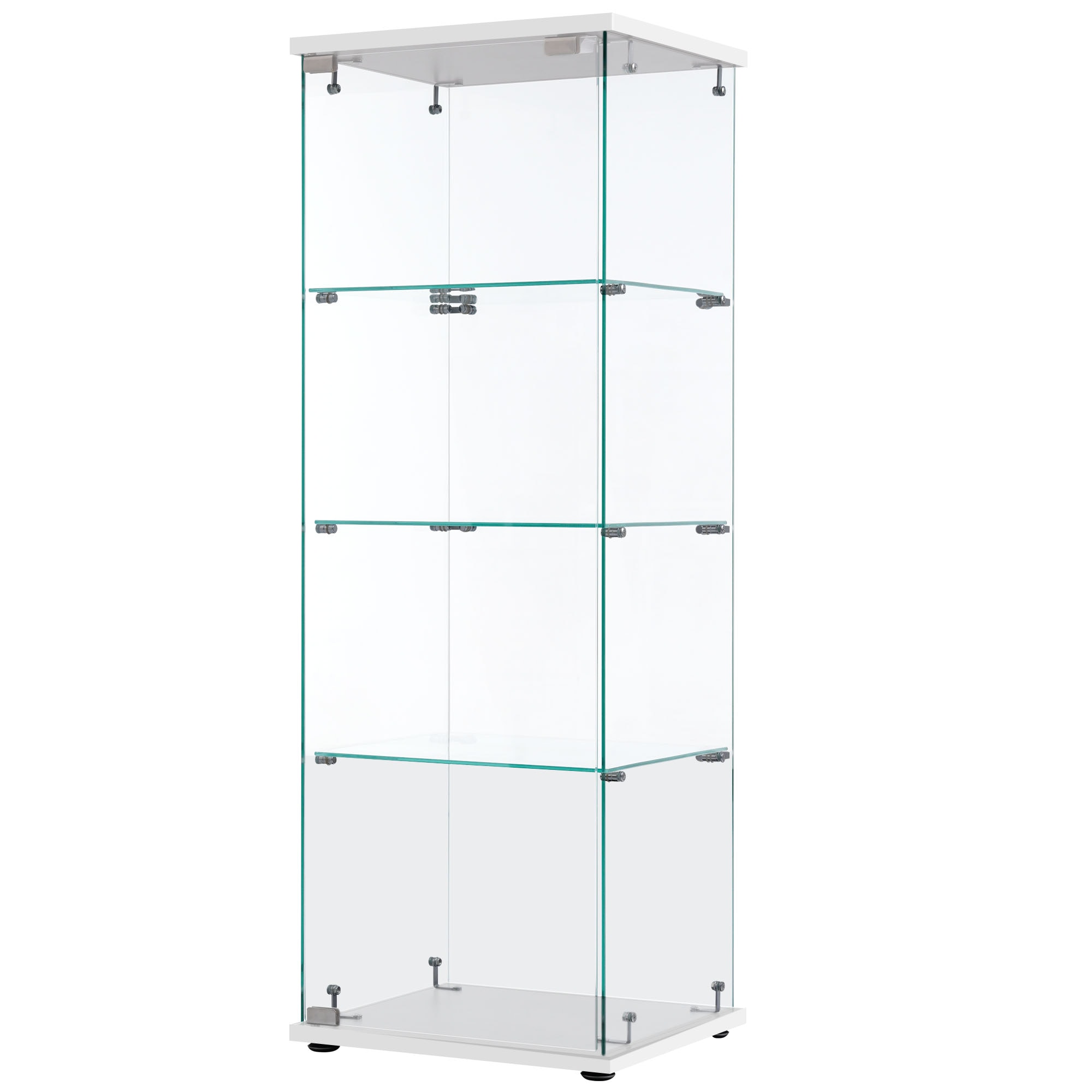 コレクションケース ガラスディスプレイキャビネット フィギュアケース 4段 ホワイト 強化ガラス 全面ガラス サイズ:幅42.5×奥行36.5×高さ120cm コレクションケース ガラスディスプレイキャビネット フィギュアケース 4段 ホワイト 強化ガラス 全面ガラス サイズ:幅42.5×奥行36.5×高さ120cm