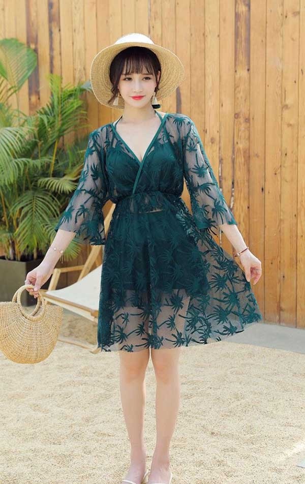 3点セット タンキニ水着 トップス付き ぽっちゃり 水着 レディース 大きいサイズ セット水着 韓国 ハワイアン ガール 可愛い 痩せ見え 体型カバー ぽっちゃり水着 温泉 ビーチ プール 海 水泳