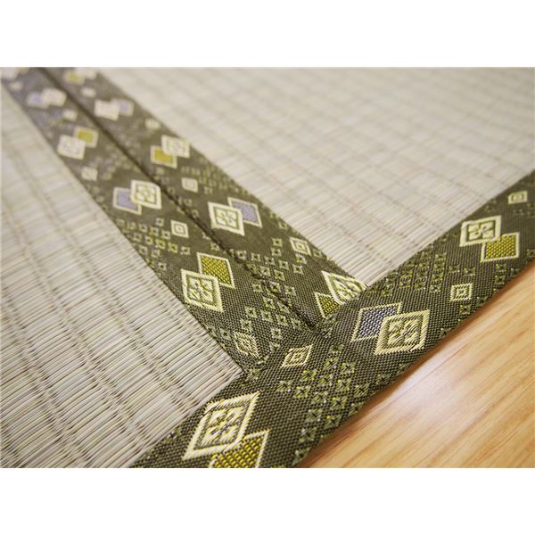 い草 上敷き/ラグマット 江戸間 6帖 日本製 引目織 琥珀 こはく リビング ダイニング 客間 仏間 い草 上敷き/ラグマット 江戸間 6帖 日本製 引目織 琥珀 こはく リビング ダイニング 客間 仏間