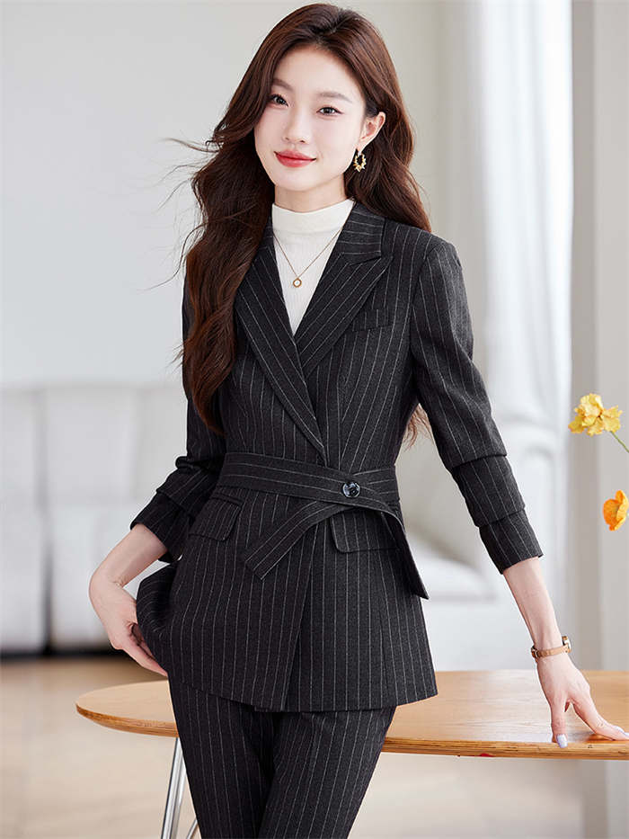 セットアップ レディース パンツスーツ 春 秋 セレモニースーツ ジャケット パンツ 2点セット 無地 スーツ ストライプ柄 女性 オフィス 着回し キレイめ 入学式 大人 おしゃれ 大きいサイズ フ