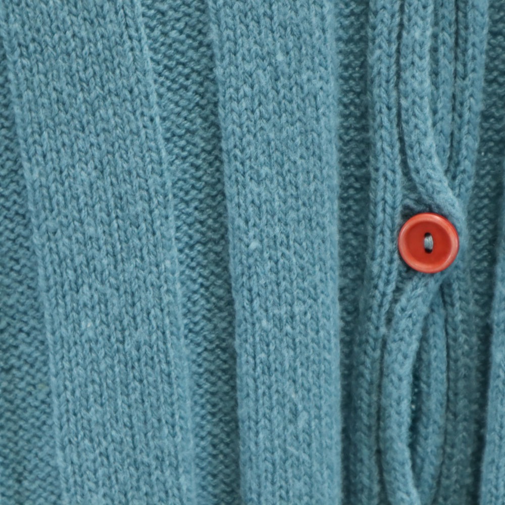 イタリア製 7分袖 ニットカーディガン 40 サックスブルー系 レディース