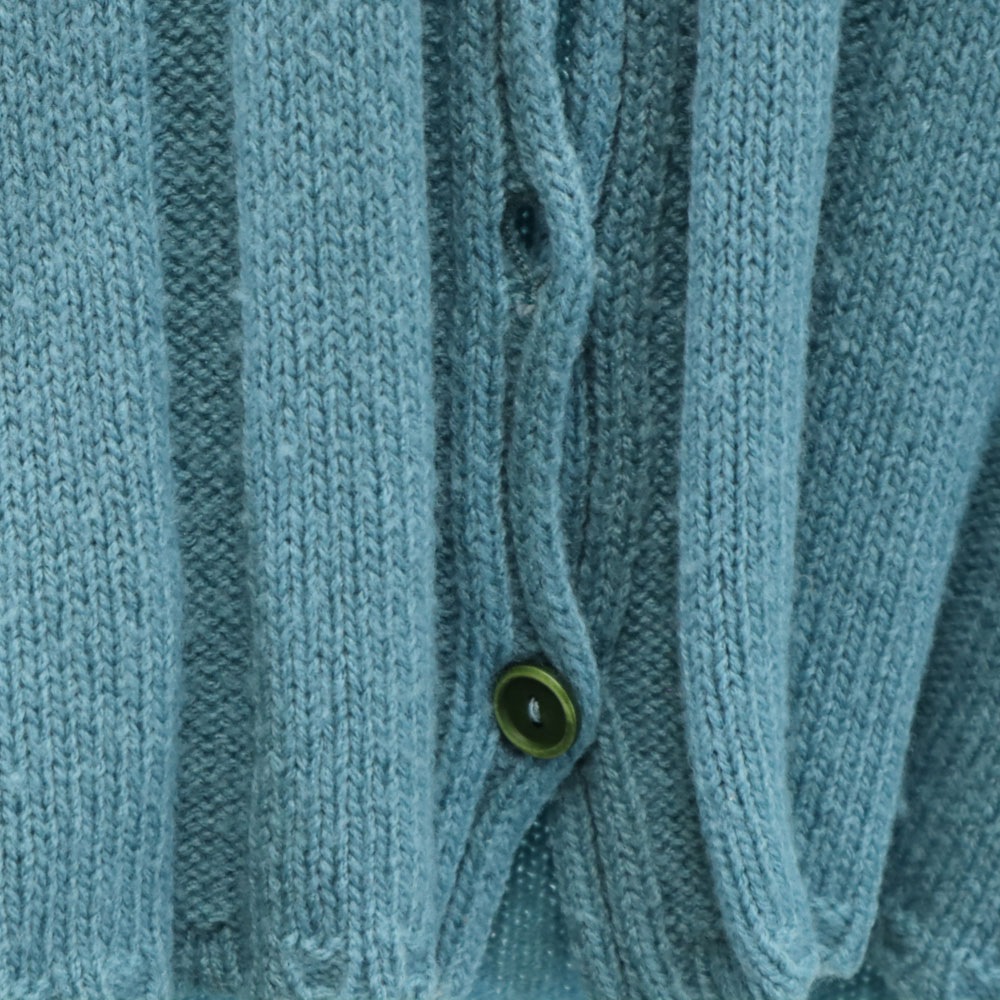 イタリア製 7分袖 ニットカーディガン 40 サックスブルー系 レディース