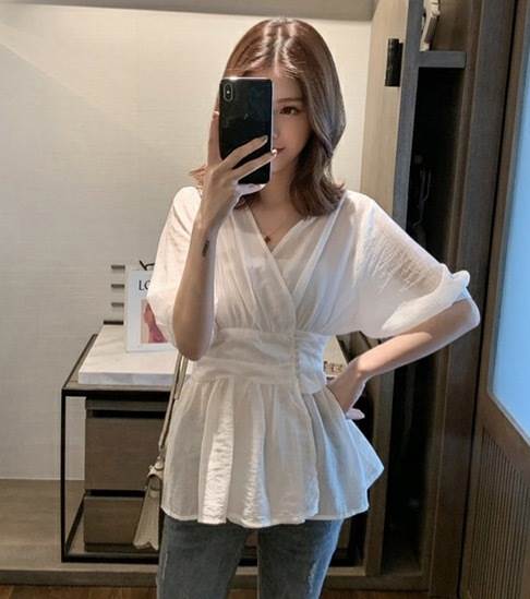 トップス デート シャツ ブラウス カットソー 白シャツ 白トップス