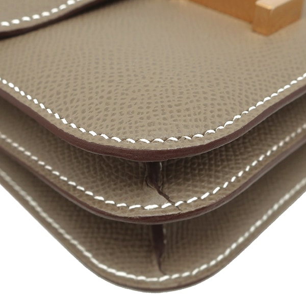 エルメス HERMES ショルダーバッグ コンスタンス3 ミニ ミロワール ヴォーエプソン エトゥープ ローズゴールド金具 新品 未使用 グレージュ PG金具 W刻印（2024年製） 【箱】【中古】