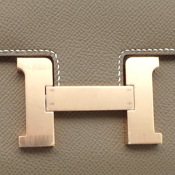 エルメス HERMES ショルダーバッグ コンスタンス3 ミニ ミロワール ヴォーエプソン エトゥープ ローズゴールド金具 新品 未使用 グレージュ PG金具 W刻印（2024年製） 【箱】【中古】