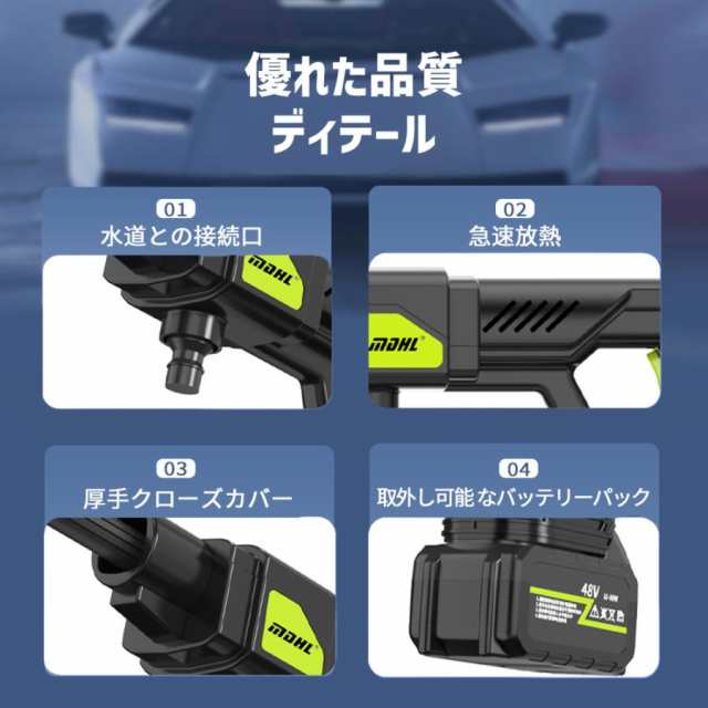 【最安値挑戦!】高圧洗浄機 コードレス 6in1 充電式 2025版 マキタバッテリー対応 収納ケース付 大容量バッテリー 自吸式 強力噴射 洗車タオル 軽量 家庭用 電動工具 大掃除 洗車 掃除 高 【最安値挑戦!】高圧洗浄機 コードレス 6in1 充電式 2025版 マキタバッテリー対応 収納ケース付 大容量バッテリー 自吸式 強力噴射 洗車タオル 軽量 家庭用 電動工具 大掃除 洗車 掃除 高