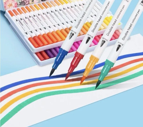 Qoo10] 超高輝度 100色 筆ペン マーカーペン