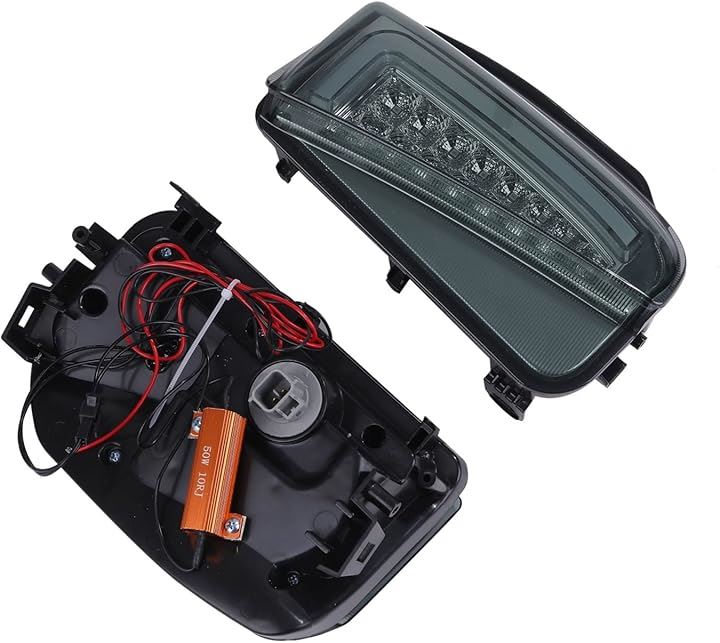 トヨタ 用 プリウス ZVW30系 後期 デイライト LED ファイバー 搭載 フロント バンパー ウインカー 左右セット ホワイト アンバー 各種 汎用 社外品(スモークレンズ)