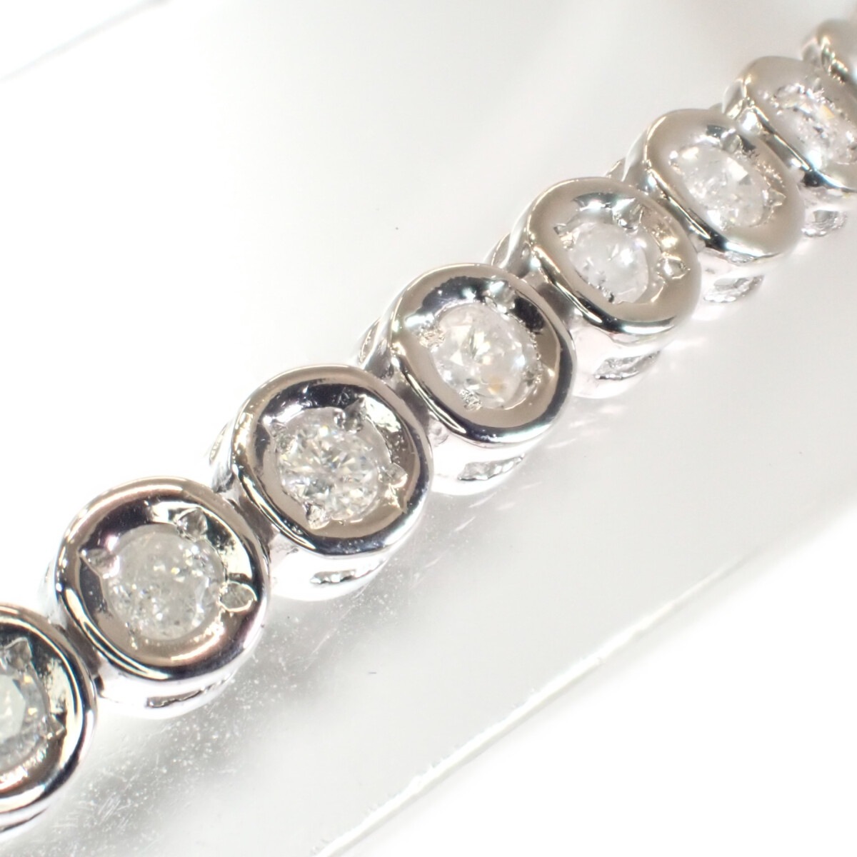 ブレスレット PT850 プラチナ ダイヤ 1.00 カード鑑別書 総重量約12.7g 約19cm プラチナ850《1.00ct》ダイヤモンドテニスブレスレット 0008 Pt900