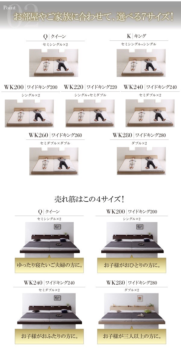 040114482127199 フロアベッド ALBOLア... : 寝具・ベッド・マットレス : 大型 モダン 日本製安い