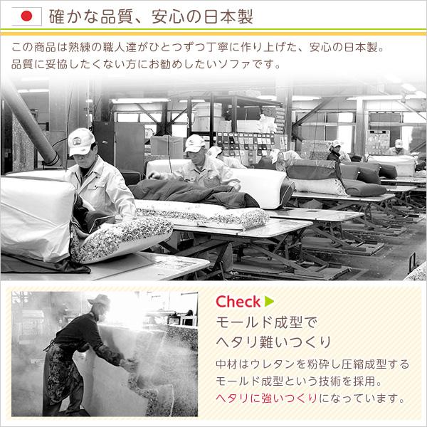 フロアソファ 3人掛け ロータイプ 起毛素材 日本製 （5色）組み替え自由Luculia-ルクリア