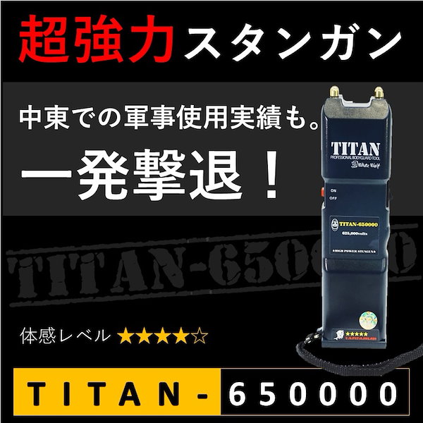 Qoo10] スタンガン タイタン650000V（電池