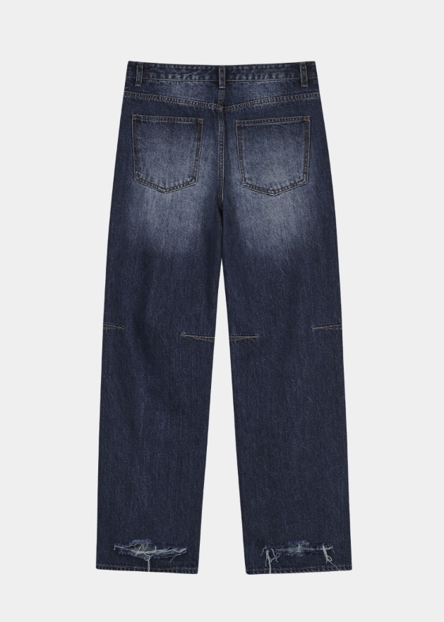 【MAISON MINED】 DAMAGE DART SEMI WIDE DENIM PANTS 【MAISON MINED】 DAMAGE DART SEMI WIDE DENIM PANTS