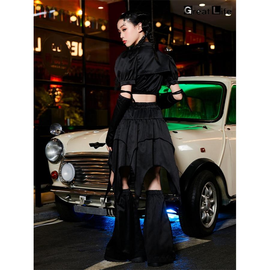 [新品発売]スカートセット 黒 白 女子 ダンス衣装 レッグウォーマー キッズダンス セットアップ JAZZ ジャズ hiphop 可愛い ダンス衣装 子供服 ガールズ おしゃれ チアガ