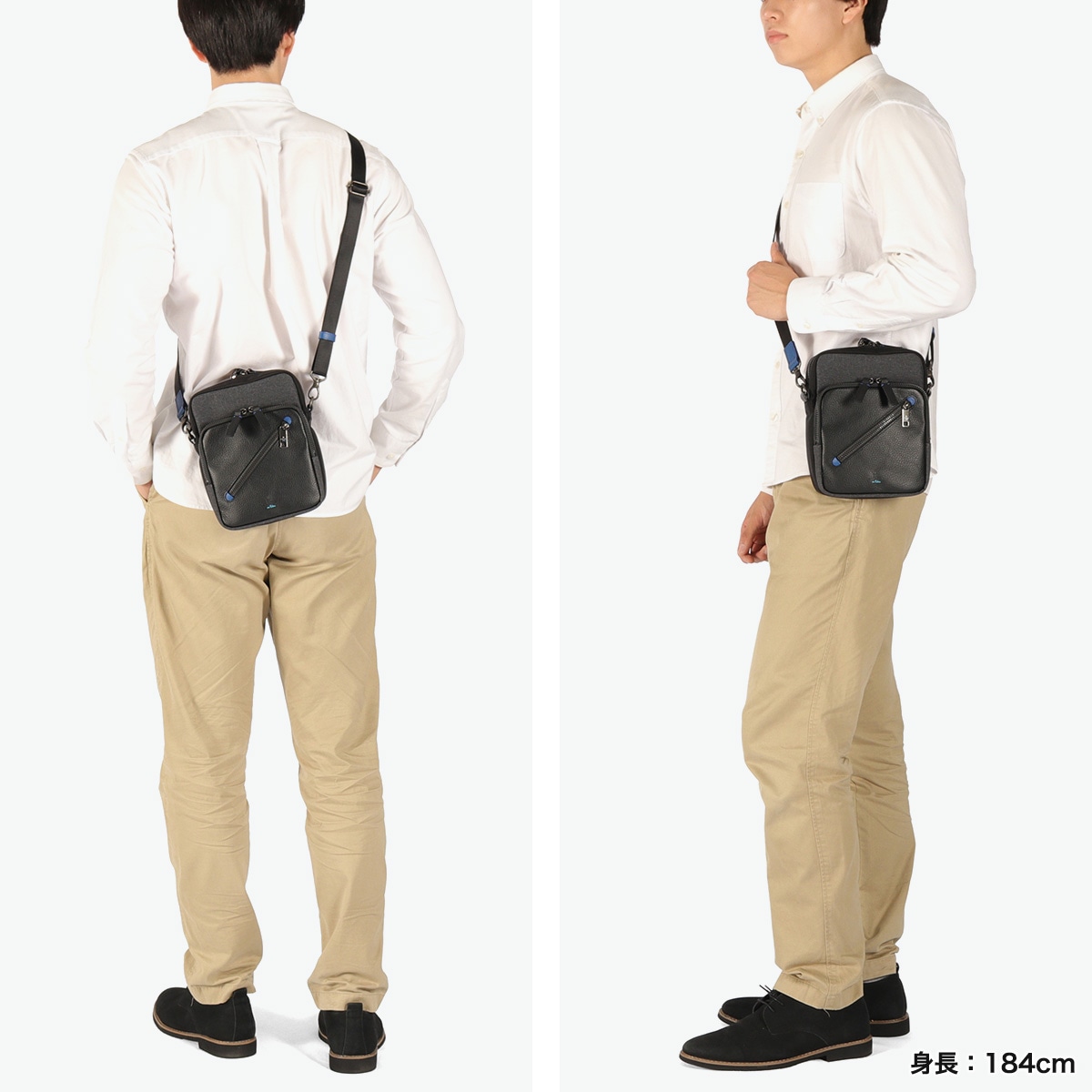 ショルダーバッグ メンズ ブランド 斜めがけ かっこいい 大人 軽量 小さめ 縦型 本革 革 バッグ ポリエステル ナイロン 斜めがけバッグ A5 撥水 日本製 男性 ラナ 557101