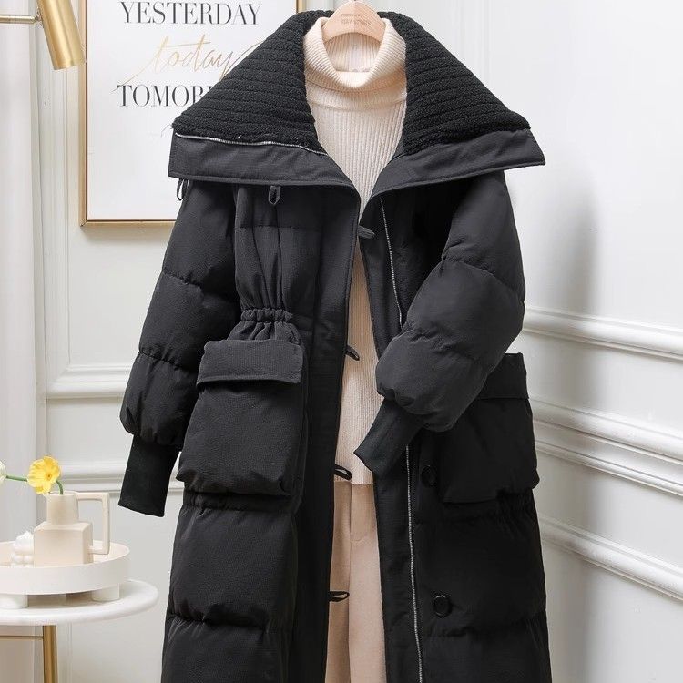 ロングタイプ綿ジャケット韓国ファッション 秋冬マキシ丈アウター 防寒 中綿ロングコート レディース綿ブルゾン 防寒 厚手ジャケットフリースで決まり！ダウン混綿ジャケット
