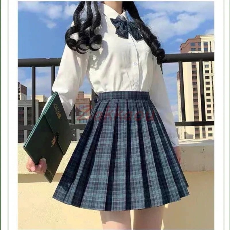 【9月の大上新】登場セーラー服制服コスプレセットアップ女子高校生ギャル系チェック柄制服スカート半袖長袖スクールシャツリボン3点セット30パーセント