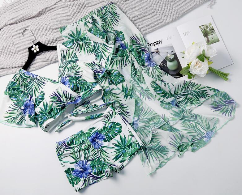 水着ペア ペアルック カップル水着 レディース メンズ 4点セット 花柄パッド付き メンズ水着 男性用 ビーチパンツ サーフパンツ みずぎ mizugi ミズギ 男女 温泉 ハネムーン 蜜月 海外旅行
