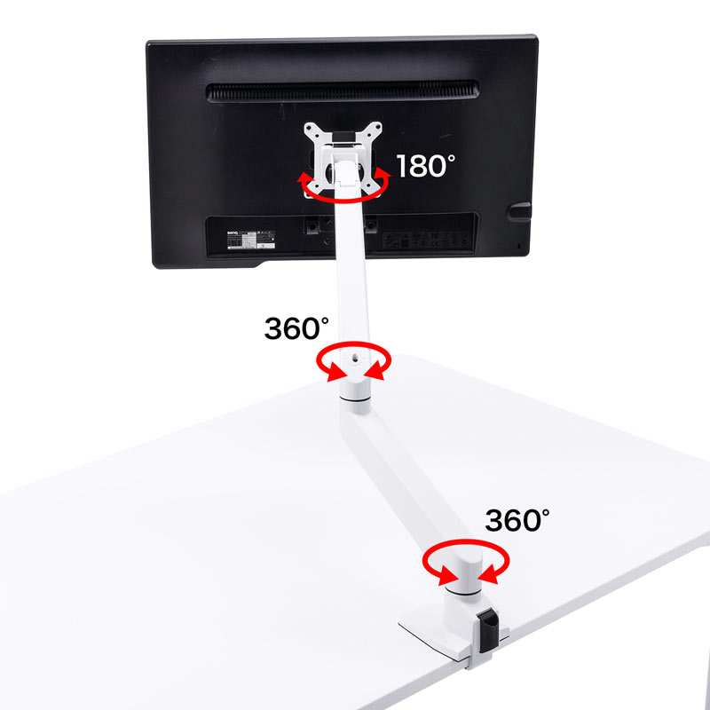 水平垂直多関節液晶モニターアーム ホワイト CR-LA1301WN2