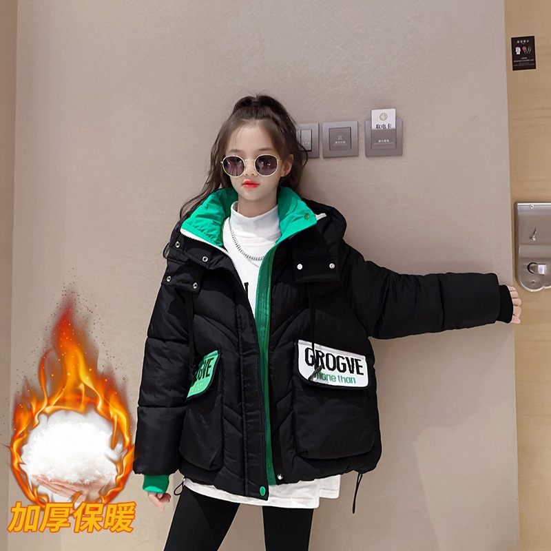 女の子厚手綿入れ冬子供ダウン綿入れ冬保温中大童パン着綿入れ